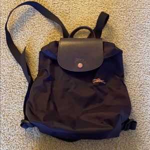 Longchamp NWOT Le Pliage Club Backpack Dark Purple